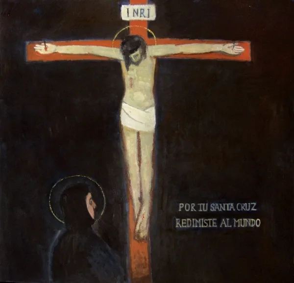 Estación XII: Jesús muere en la cruz. Óleo de Francisco Travieso en la Parroquia Cristo Obrero.